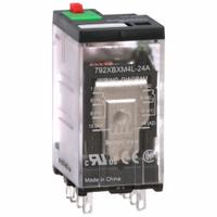 SCHNEIDER General Purpose Relay: Socket Mounted, 12 A Current Rating, 24V AC, DPDT, 8 Pins/Terminals (MPN 792XBXM4L-24A). Key specifications — Brand: SCHNEIDER; Base Type: Square; Mounting Style: Plug-In; Electrical Connection: Faston Connector; Manufacturer Part Number: 792XBXM4L-24A; Operating Current: 12 A AC-1 (NO Conforming to IEC); Series: 792 Series.