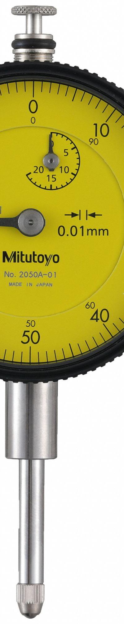 MITUTOYO Dial Indicator: 0 mm to 20 mm - Continuous Reading Flat Back Dial Indicators