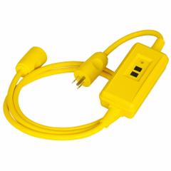 HUBBELL WIRING DEVICE-KELLEMS GFCI: Auto Reset, 1 1/2 ft Lg, 14/3, 5-15P Plug, 15 A Current, 120V AC (MPN GFPST4C15A). Key specifications — NEMA Plug Configuration: 5-15P; NEMA Receptacle Configuration: 15-15R; Brand: HUBBELL WIRING DEVICE-KELLEMS; Voltage: 120V AC.