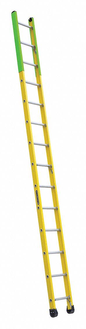 LOUISVILLE LADDER Straight Ladder: 14 ft Ladder Size - Manhole Non-Conductive Fiberglass Ladders