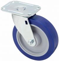 APPROVED VENDOR Plate Caster: Swivel, Polyurethane, 5 in Wheel Dia, 1 1/4 in Wheel Wd, Light Duty (MPN 1G198). Key specifications — Wheel/Tread Color: Blue; Brand: APPROVED VENDOR; Roll Up: Swivel.