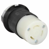 HUBBELL Locking Connector: Non-NEMA, Black/White, 125/250V AC, 30 A Current Rating, 3 Poles, 3 Wires (MPN HBL3333C). Key specifications — Brand: HUBBELL.