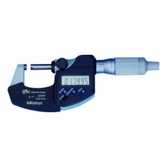 MITUTOYO Calibrated Micrometer: 1 in to 2 in /25.4 mm to 50.8 mm, Inch/Metric, IP65 (MPN 293-349-32CAL). Key specifications — attr1182744: 0.00005 in/0.001 mm; attr1182776: IP65; attr1182741: MITUTOYO; attr1182743: +/- 0.0002 in; attr1182759: No.
