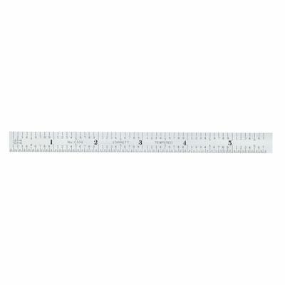 STARRETT Steel Rule, Flexible: C334-150, 6 in / 150 mm, 0.02 in Thick, 0.5 mm/1/50 in - Steel Rulers