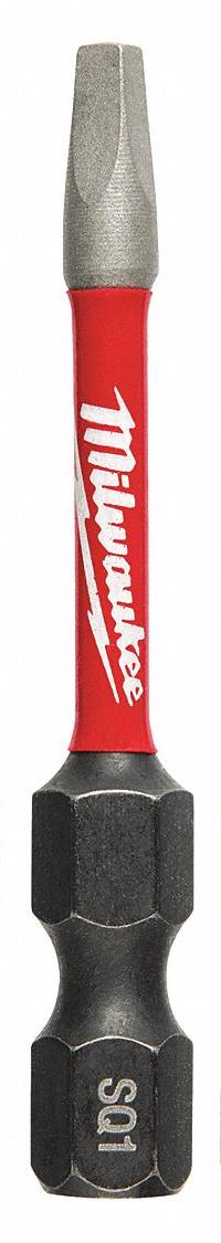MILWAUKEE Driver Bit: Power Bit, Imperial, #1 Bit Size, S1 Bit Industry Size, Std, 2 in Overall Lg (MPN 48-32-4671). Key specifications — attr1119721: Standard; attr1119722: MILWAUKEE; attr1119715: Alloy Steel; attr1119719: Hex; attr1202622: #1.