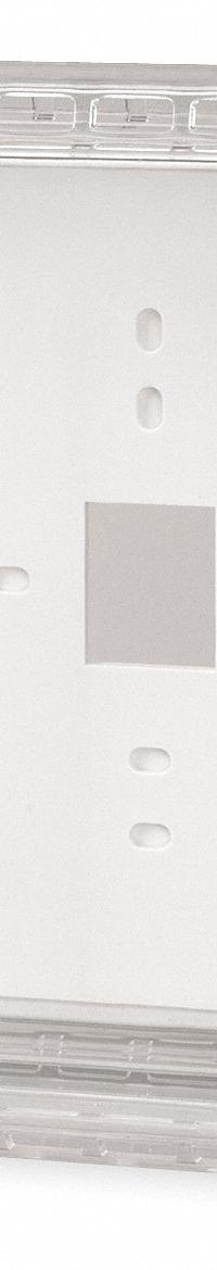 APPROVED VENDOR Universal Thermostat Guard: Snap-On, Clear, Ring Base/Solid Base, Double Wall (MPN 4E649). Key specifications — Base Type: Ring Base; Cover Type: Snap-On; Brand: APPROVED VENDOR; Thermostat Guard Cover Color: Clear; Inside HxWxD: 8-3/8 in H x 5-7/8 in W x 3 in D; Guard Construction: Double Wall; Outside HxWxD: 9-5/8 in H x 7-1/8 in W x 3-3/8 in D.