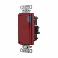 HUBBELL Wall Switch: Rocker Switch, 3-Way, Maintained, Red, 120/277V AC, 20 A (MPN DS320STILR). Key specifications — Illuminated: Yes; Voltage Rating: 120/277V AC.