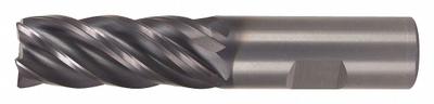 WIDIA HANITA Square End Mill: Carbide, AlTiN Coated, 5 Flute, 16 mm Mill Dia, 32 mm LOC - Fast-Cutting Carbide Square End Mills for Steel & Cast Iron