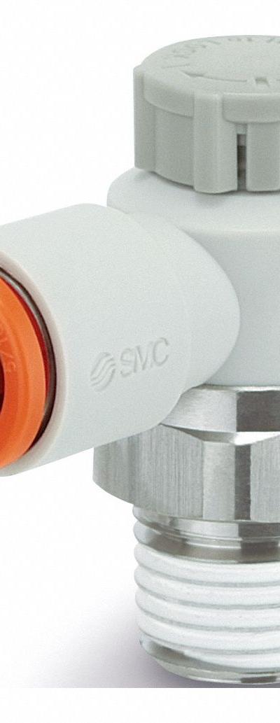SMC Speed Control Valve: Elbow Fitting - Elbow-Style Speed Control Valves