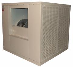 CHAMPION Ducted Evaporative Cooler: 10,000 sq ft, 2 in Pad Thick, 2 hp HP, 61 1/4 in x 62 in x 62 in (MPN 7K583). Key specifications — Brand: CHAMPION; Evaporative Cooler Voltage: 208-230/460V AC; Drive Package Installation: Assembly Required; Includes Drive Package: Drive Package Included.