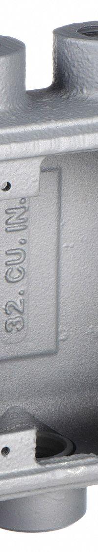 APPLETON ELECTRIC Electrical Box: Iron, Rectangular, 2 Gangs, 3/4 in Hub Size, 32 cu in Capacity (MPN FSD-2-75). Key specifications — Color: Gray; Brand: APPLETON ELECTRIC.