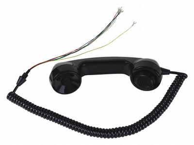 HUBBELL GAI-TRONICS Handset Kit: Plastic, Handsets, Curly Cord, 6 ft Overall Ht, Black