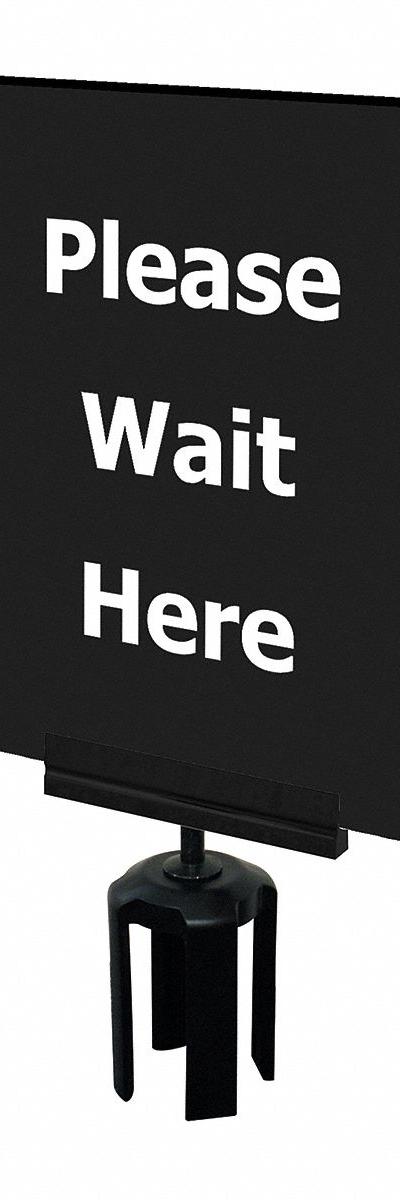 TENSABARRIER Acrylic Sign: Black - Signs for Post Tops