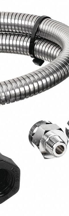 ENCORE Pre-Rinse Hose: Stainless Steel, Stainless Steel, 44 in Overall Lg, Encore (MPN KL50-Y004-44U). Key specifications — Sprayer Connection Size: 3/4"-14; Brand: ENCORE; Color/Finish: Stainless Steel; Material: Stainless Steel; Product Type: Pre-Rinse Hose.