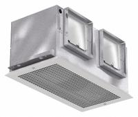 Bath Exhaust Fan: Ceiling, 1,106 cfm Max, 7 sones, 2 Speed, Rectangular Duct (MPN 60KU44). Key specifications — Brand: DAYTON; Nameplate Voltage: 115V AC; Sensor Type: None; Duct Shape: Rectangular; Heater: Without Heater; Includes: Grille; Mounting Location: Ceiling; Mounting Type: Adjustable Brackets.