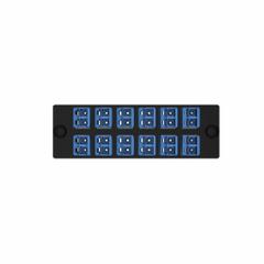 PANDUIT Fiber Optic Adapter Panel: Single Mode, OS2, 12 Fiber Ports, LC, UPC, Duplex, Blue, Opticom (MPN FAP12WBUDLCZ). Key specifications — Brand: PANDUIT; Connector Type: LC; Port Configuration: Duplex; Color: Blue; Contact Type Finish: UPC.