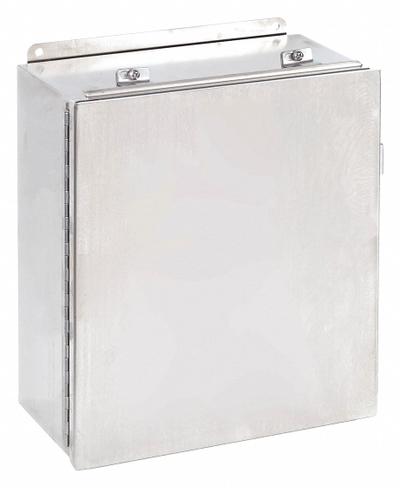 WIEGMANN Enclosure: 304 Stainless Steel, 14 in x 12 in x 6 in, NEMA 12/13/4/4X, Solid Cover - Stainless Steel Enclosures