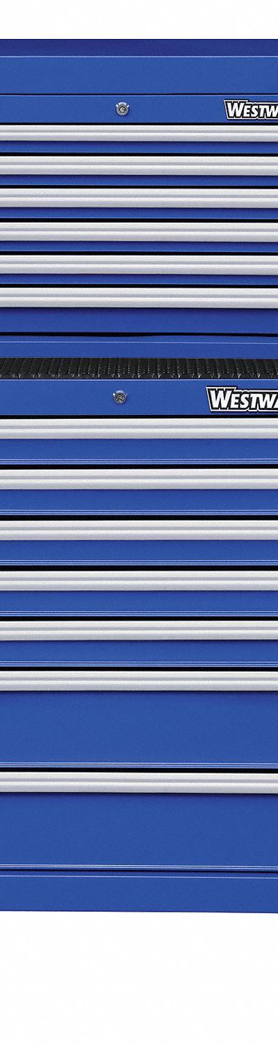WESTWARD Tool Chest and Cabinet Combination: 13 Drawers - Light-Duty Top Chest & Rolling Cabinet Combos