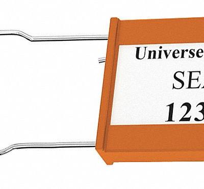 UNIVERSEAL Padlock Seals: Orange - Metal Hasp Padlock Seals