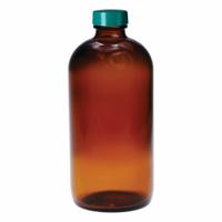 QORPAK Sampling Bottle: 480 mL, Amber, 28-400, Urea, 12, F217/PTFE, Type III (MPN GLC-01977). Key specifications — attr1370730: Amber; attr1370762: None; attr1370763: Soda Lime Glass; attr1370766: QORPAK; attr1370767: 28-400; attr1370776: No; attr1370779: Type III; attr1389381: Attached.