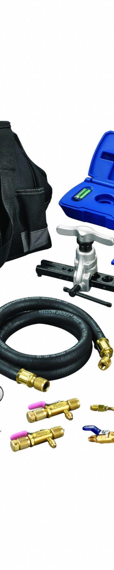 YELLOW JACKET Mini-Split Tool Kit: 4 Valves - Analog Mini-Split Manifold Gauge & Tool Kits