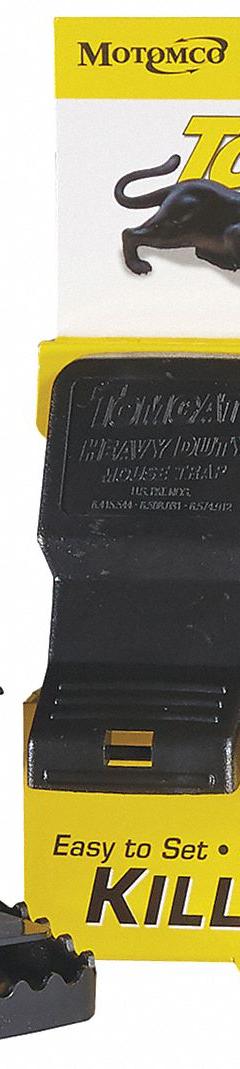 TOMCAT Mouse Trap: Snap Trap, 2 1/4 in Overall Ht, 1 3/4 in Overall Wd, Plastic, 2 PK (MPN 33536). Key specifications — Material: Plastic; Brand: TOMCAT.