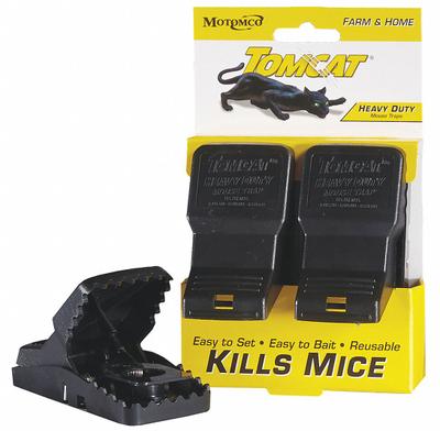 TOMCAT Mouse Trap: Snap Trap, 2 1/4 in Overall Ht, 1 3/4 in Overall Wd, Plastic - Rodent Traps