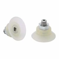 SCHMALZ Vacuum Pad Assembly: Flat, 1/8 in NPT Vacuum Port, 44 mm Pad Dia, Food Grade Silicone Rubber (MPN 10.01.01.15086). Key specifications — attr1019136: 10.01.01.15086; attr1019138: SCHMALZ; attr1019139: 55 A.