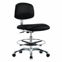 ESD/Cleanroom Task Chair: Vinyl, Armless, Ht Range 21 1/2 in to 29 in, 18 1/2 in Seat Wd, 5 Casters (MPN BR-ECR-VMBCH-CR-CF-EC-ESDBLK). Key specifications — Foot Support: Yes; Base Material: Aluminum; Brand: APPROVED VENDOR; Product Type: Cleanroom Task Chair; Cleanroom Class: ISO 4; ESD-Safe: ESD-Safe.
