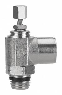 AIGNEP USA Universal Flow Control: Elbow Fitting, Knob, 1/8 in Valve Body Size, 1/8 in Tube (MPN 88977-02-02). Key specifications — attr947203: Stainless Steel; attr947205: AIGNEP USA.