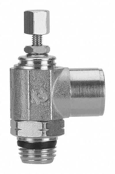AIGNEP USA Universal Flow Control: Elbow Fitting, Knob, 1/8 in Valve Body Size - Elbow-Style Speed Control Valves