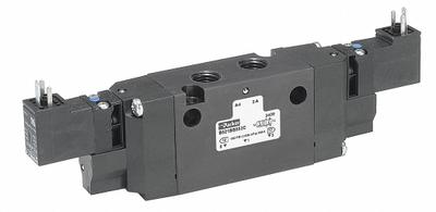 Parker Solenoid Air Control Valve: B, Four-Way / Three-Position, Double Solenoid - Parker B Series Solenoid-Operated Inline Valves
