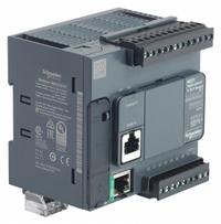 SCHNEIDER ELECTRIC PLC: (2) Analog/(9) Discrete, (7) Transistor, 24V AC : 24V DC (MPN TM221CE16T). Key specifications — attr211240: SCHNEIDER; attr1072668: Clock Included; attr1075941: (2) Analog; attr1075943: (7) Transistor.