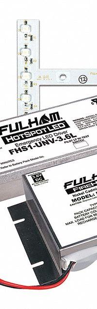 FULHAM LED Emergency Driver: H-Configuration, 1,250 lm, 120/277V AC, 3.5 A Output Current (MPN FHSKITT10LHF). Key specifications — Input Voltage: 120/277V AC; Battery Type: Nickel Cadmium; Brand: FULHAM.