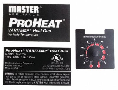 MASTER APPLIANCE Label 120V: For 3KH79/6NE91/6NE97 - Master Appliance Power Tool Parts