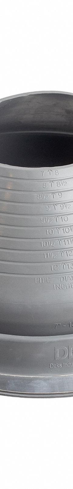 Flashing: For Pitched Roof, Round Base, 6 in L x 16 1/2 in W Base Size (Rectangular), For 1 Pipes (MPN 4025910). Key specifications — Top Opening: Open; Material - Collar: EPDM; Brand: DEKTITE.
