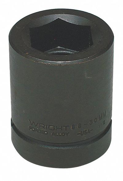 WRIGHT TOOL Impact Socket: 1 in Drive Size, Metric, 58 mm Socket Size, 6-Point, Std - 1" Drive Impact Sockets