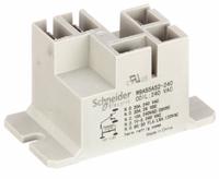SCHNEIDER Enclosed Power Relay: Surface (Top Flange) Mounted, 240V AC, SPDT, 5 Pins/Terminals (MPN 9AS7A240). Key specifications — Brand: SCHNEIDER; Base Type: Square; Mounting Style: Panel Flange; Electrical Connection: Faston Terminal; Manufacturer Part Number: 9AS7A240; Operating Current: 80 A at 240V AC-8a (NO Locked Rotor); Series: 9A Power Series.