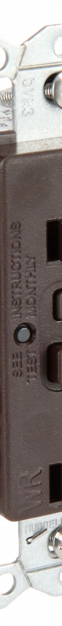 HUBBELL GFCI Receptacle: Duplex, 5-15, Brown, GFCI, 125V AC, 15 A, 2 Pole / 3 Wire (MPN GFRWR15)