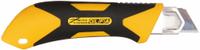 OLFA Utility Knife: 7 1/2 in Overall Lg, Rubberized, 7 Segments, 0 Blades Stored, Black/Yellow (MPN XH-AL). Key specifications — attr307932: Rubberized; attr307935: Yellow; attr307939: Plastic; attr307957: Contoured; attr324893: OLFA.