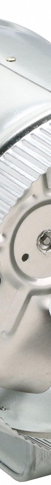 In-Line Duct Fan: 325 cfm Max., 8 in Duct, 18.6 W, 120V AC, 1 Ph, Galvanized Steel (MPN EF-8). Key specifications — Includes: External Junction Box for Easy Wiring; Brand: TJERNLUND; Speed Controllable: Yes; High-Efficiency Motor: No; Nameplate Voltage: 120V AC; Number of Speeds: 1; Airflow @ 0.000 in SP - Range: 250 to 499 cfm; High-Efficiency Motor_Broad: Standard-Efficiency Motor.
