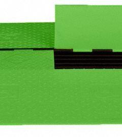 HI-VIZ CABLE PROTECTOR: 5 Channels, 1 1/4 in Max Cable Dia, 51 1/4 in Wd, 1 7/8 in Ht, 75 1/2 in Lg (MPN WSA-125-KIT2FLG). Key specifications — Connection Style: Dog Bone; Material: Polyurethane; Color: Blue (Side Ramp); Lime Green.