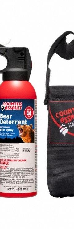 COUNTER ASSAULT Bear Spray: Targets Bears/Coyotes/Mountain Lions, 44 sq ft Coverage Area (MPN 1506-7035). Key specifications — Brand: COUNTER ASSAULT; Targeted Animals: Mountain Lions; Form: Liquid.