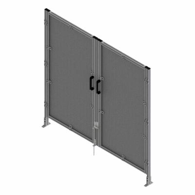 FAZTEK T-Slot Framing System Door: Stand-Alone, Gray, Double Swing - Wire Mesh Standalone Door Kits