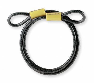 MASTER LOCK Security Cables: Coiled Cable, 6 ft Lg, 3/8 in Cable Dia