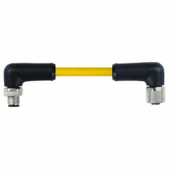Cordset: M12 Male Right Angle X M12 Female Right Angle, 5 Pins, Yellow, TPE, 5 m Cable Lg (MPN 7700-P4271-U0D0500). Key specifications — Cable Jacket Color: Yellow; End 1 Gender: Male; End 1 Mounting Orientation: Right Angle; End 2 Gender: Female; End 2 Mounting Orientation: Right Angle; End 2 Connection Type: M12; IP Rating: IP67; Brand: MURRELEKTRONIK.