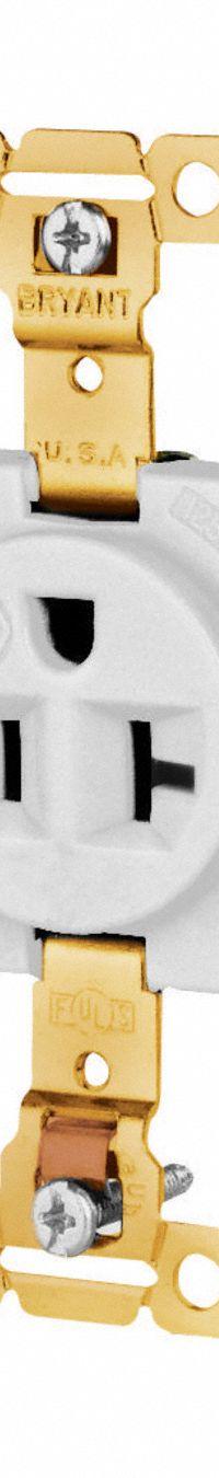 BRYANT Receptacle: Single, 5-20, White, 125V AC, 20 A, 2 Pole / 3 Wire (MPN 5361W)