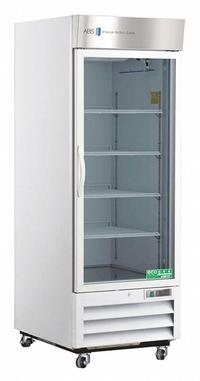 AMERICAN BIOTECH SUPPLY Lab Refrigerator: 26 cu ft, Upright, 1°C to 10°C, 36 1/2 in Overall Dp, Temp (MPN ABT-HC-LS-26). Key specifications — Door Opening Style: Right; Color: White; Alarm Type: Temperature; Manufacturer Part Number: ABT-HC-LS-26; Brand: AMERICAN BIOTECH SUPPLY; Product Type: Lab Refrigerator; Door Type: Swing Glass; Refrigerant Type: R-290.