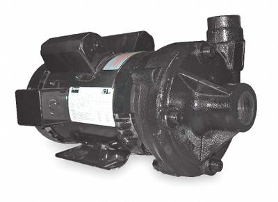 Dayton Centrifugal Pump: 3 hp, 230V AC, 130 ft Max Head, 1 1/2 in, 1 1/4 in Intake and Disch - 2 to 3 HP Straight Centrifugal Pumps