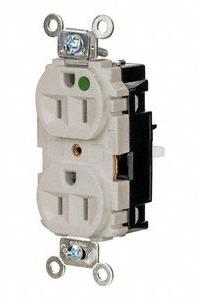 HUBBELL Receptacle: Hospital Grade, Duplex, 5-15R, Light Almond, 125V AC, 15 A, 2 Pole / 3 Wire (MPN HBL8200STLA)